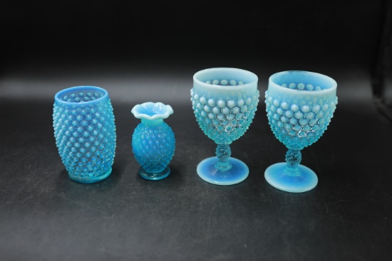 4 Fenton Hobnail Pieces