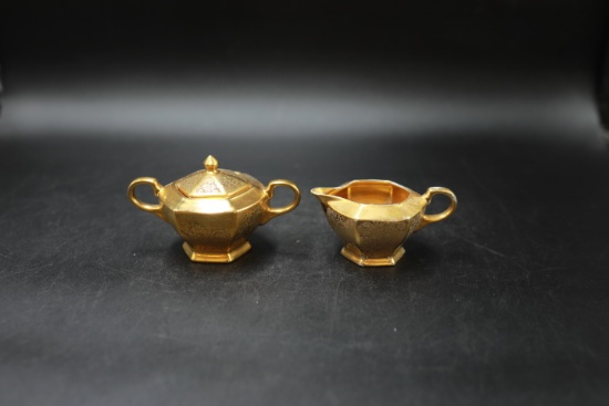 Gold Wash Sugar & Creamer