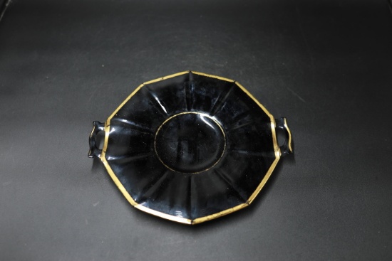 Onyx Glass Handled Serving Tray
