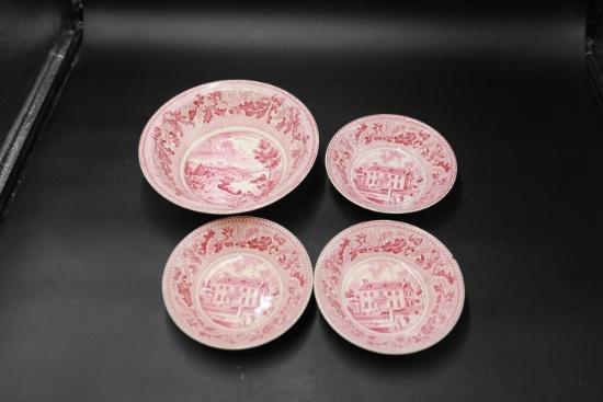 4 Johnson Bros Historic American Bowls