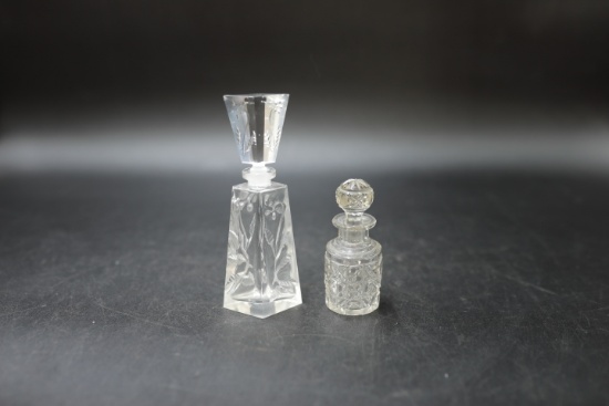 2 Glass Perfume Bottles