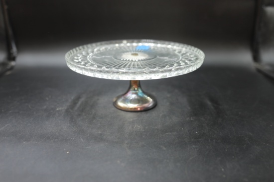 Cake Stand with Silver Plated Pedestal
