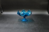 Viking Blue Glass Compote