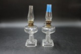 Pair of Antique Oil Courting Lamps