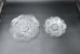 2 Pressed Glass Trays