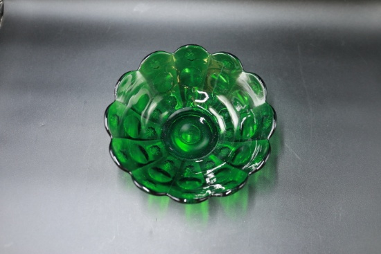 Fenton Green Glass Bowl