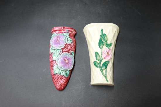 2 Vintage Wall Pockets