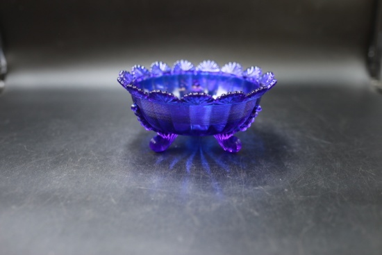 Cobalt Glass Footed Bowl