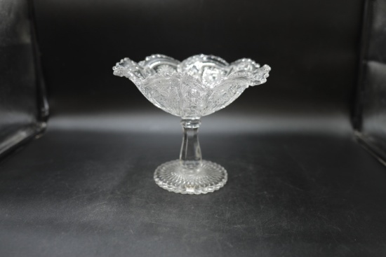 Antique Pressed Glas Compote