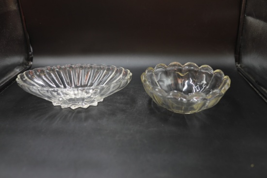 2 Pressed Glass Bowls