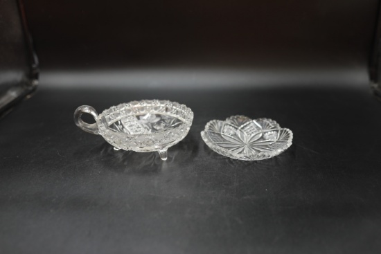 Crystal Nappy & Cut Glass Tray