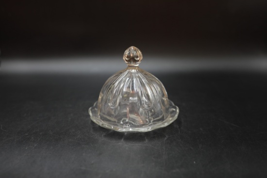 Pressed Glass Butter Dish