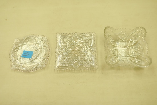 3 Pressed Glass Pieces