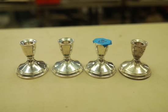 4 Matching Sterling Silver Candlesticks