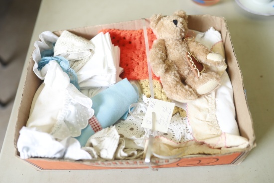 Box of Linens & Misc