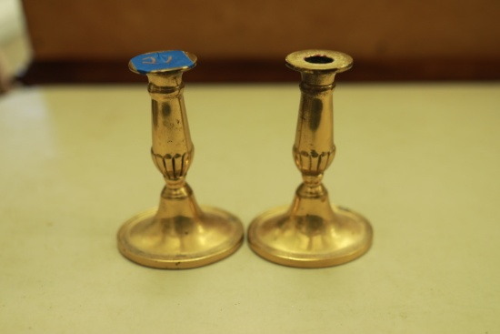 Pair of English Brass Candlesticks