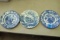 3 Blueware Plates