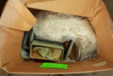 Box of Doll Stands & Misc