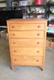 Wood 5 Drawer Chest