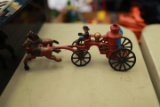 Cast Iron Horse Pulled Fire Truck