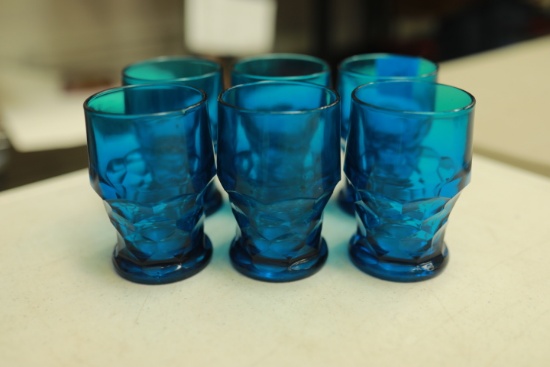 6 Blue Glasses