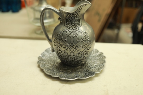 Metal Tray & Pitcher