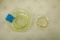 Vaseline Glass Bowl & Small Heisey Plate