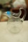 Large Etched Crystal Pitcher
