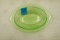 Green Depression Glass Oval Serving Bowl