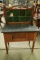 Antique Oak Marble Top Table with Tile Backsplash