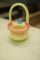 Fenton Satin Glass Handled Basket