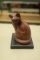 Metal Cat Figurine on Stand