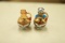 Farber Bros. Amber Glass & Chrome Salt & Pepper Shakers