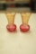 Pair of Small Ruby Glass Vases