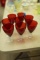 8 Ruby Glass Stems