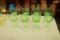 8 Green Glass Stems