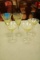5 Etched Amber Glass Stems
