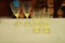 6 Assorted Amber Glass Stems