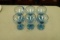 6 Blue Glass Stems