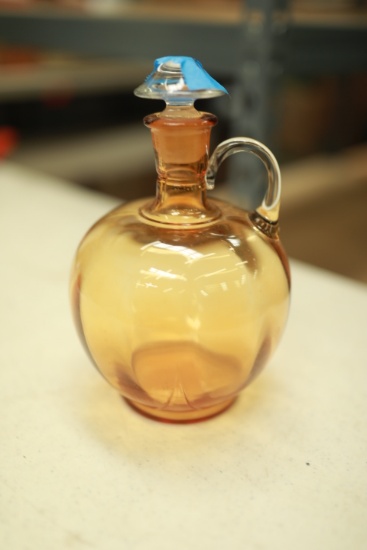 Amber & Clear Glass Decanter