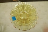 Amber Glass Bowl & Tray