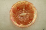 Peacock Pattern Carnival Glass Bowl