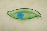 Green Depression Glass Gondola Bowl