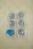 6 Glass Salt Sellers