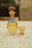 Cut to Clear Decanter with one Glass
