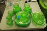 Federal Parrot Pattern Depression Glass Set