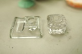 2 Glass Inkwells