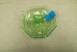 Green Depression Glass Center Handled Tray