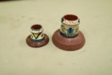 2 Pottery Match Holders