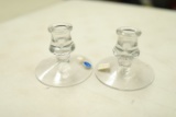Pair of Imperial Glass Candlesticks